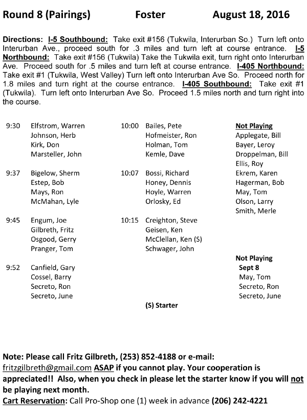 2016 Foster Pairings